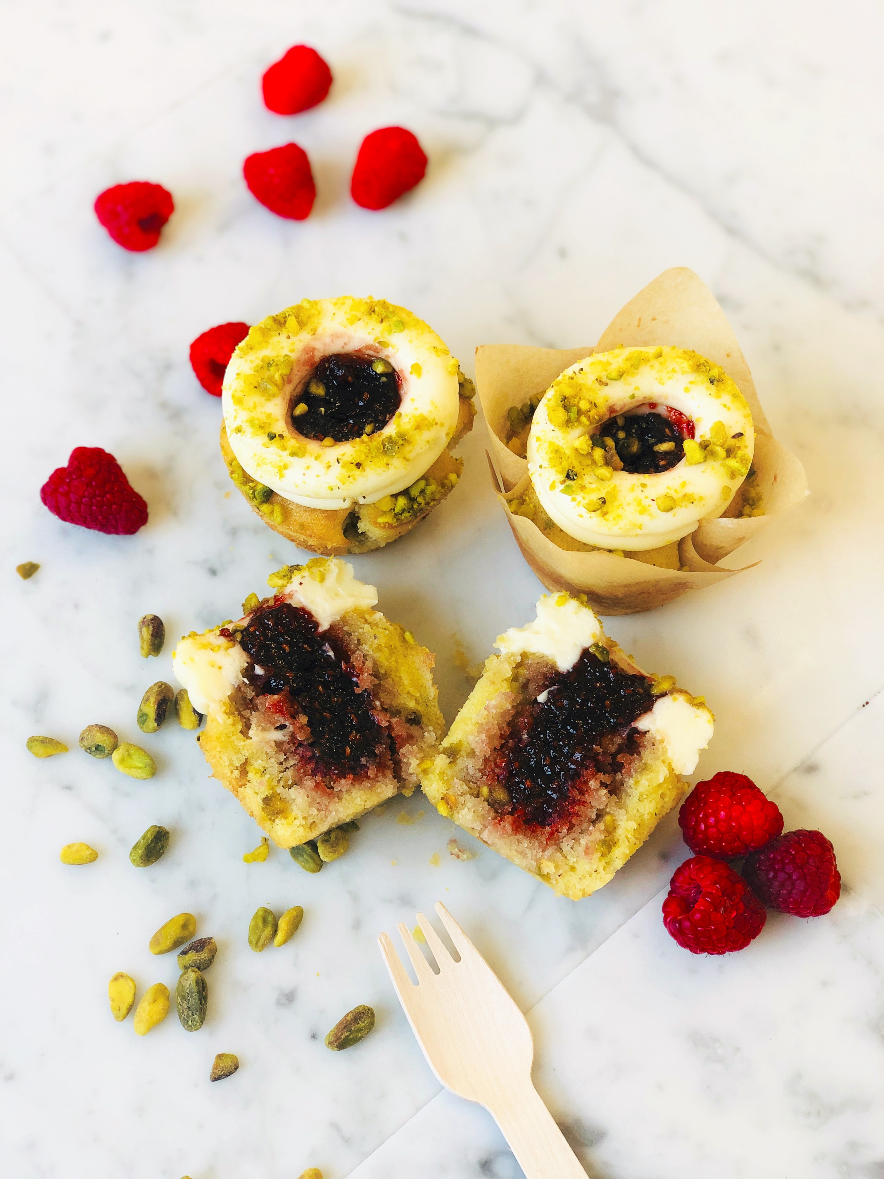 Lemon Raspberry Pistachio Cupcake $4.25 ea