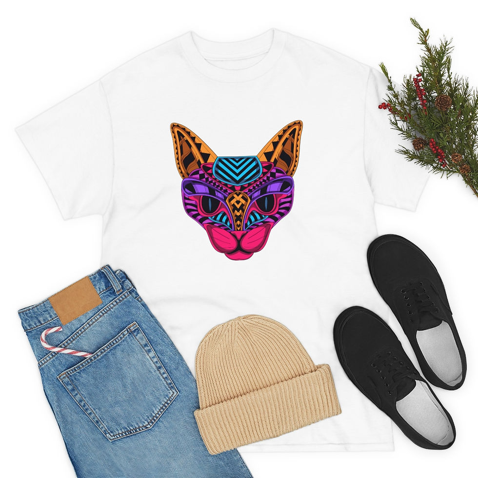 Thumbnail: <NEW> Psycho T-Shirts The Cat Unisex Heavy Cotton Tee