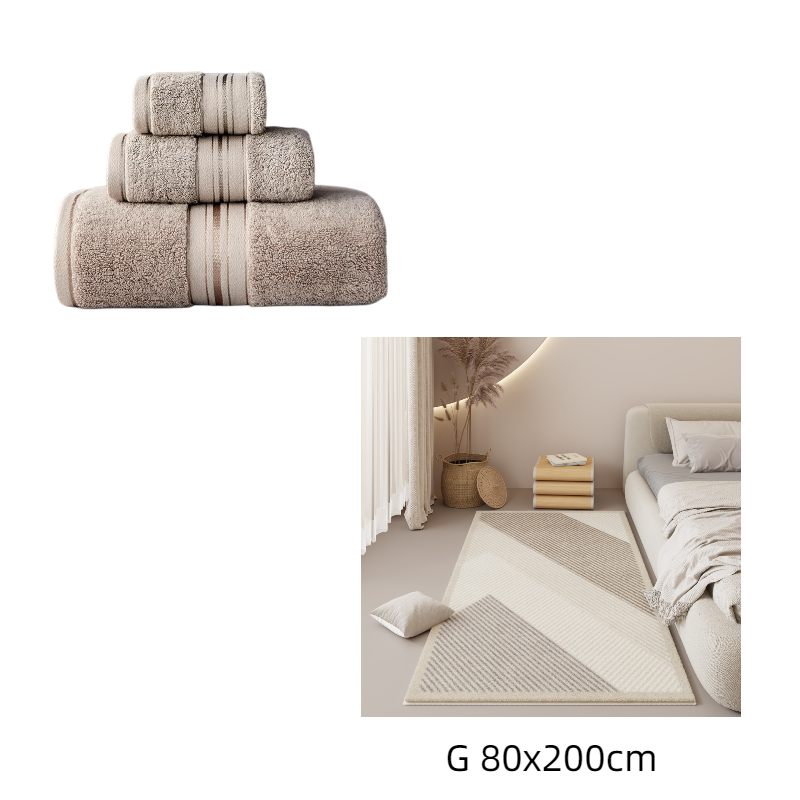 Thumbnail: Pure Color Thick Cotton Bath Towel Set