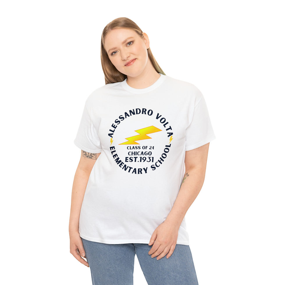 Thumbnail: ALESSANDRO VOLTA Class Of 24 Unisex Heavy Cotton Tee Shirt