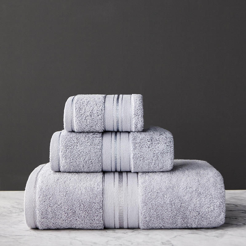 Thumbnail: Pure Color Thick Cotton Bath Towel Set