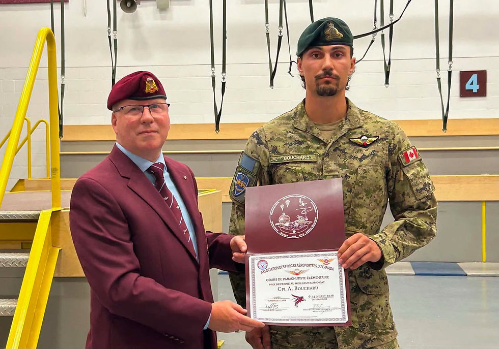 Basic Parachute Course Top Candidate Award