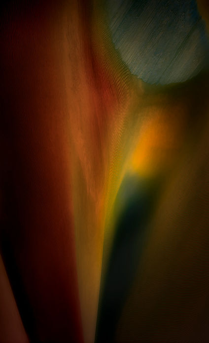 Abstract landscape formed by wind-shaped sand dunes with sophisticated play of lights, shadows, and luminosity, minimalist fine art photography by Marek Boguszak