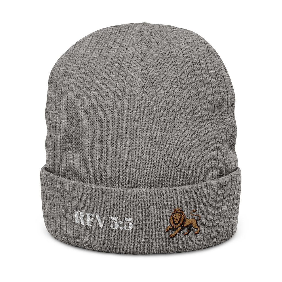 Thumbnail: Ribbed Knit Beanie - Lion 