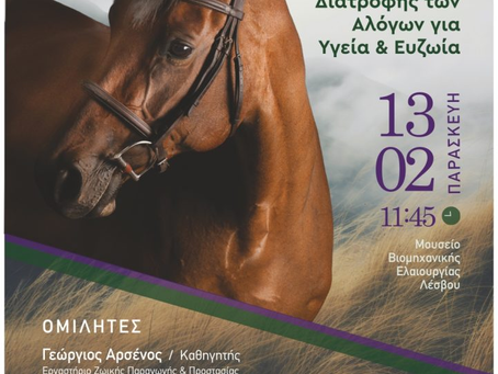 Ημερίδα στη Λέσβο για τις σύγχρονες αρχές διατροφής αλόγων