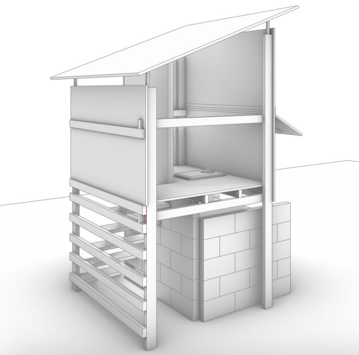 Illustrations of vermicomposting toilets