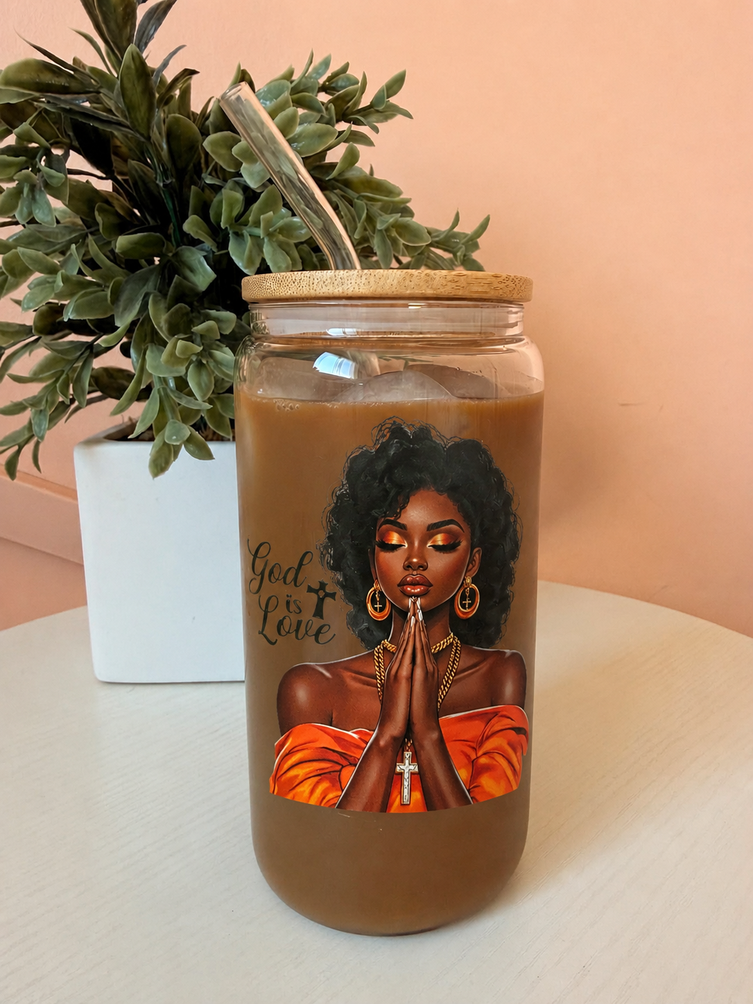 God Is Love Glass Tumbler