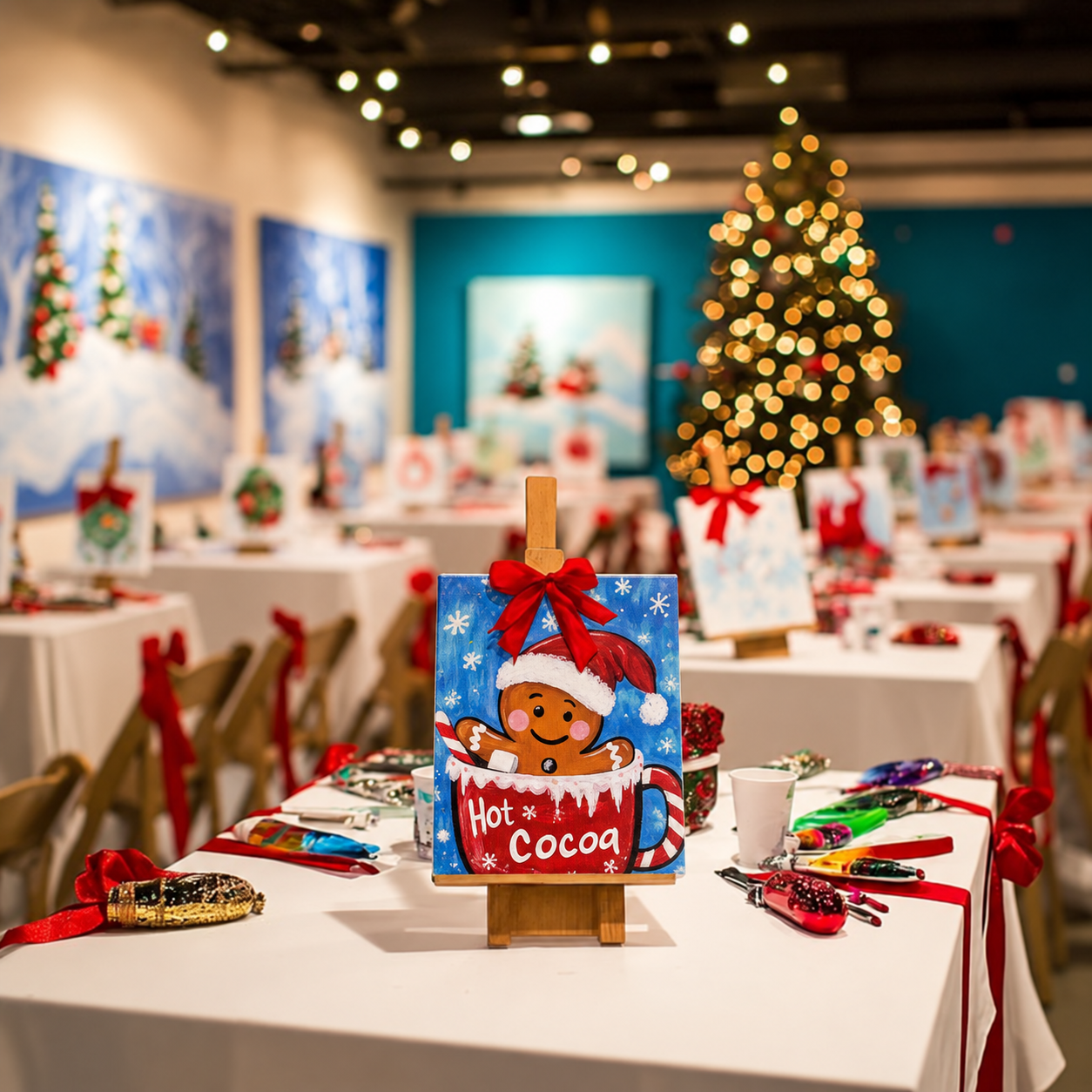 Gingerbread Hot Cocoa Christmas Canvas
