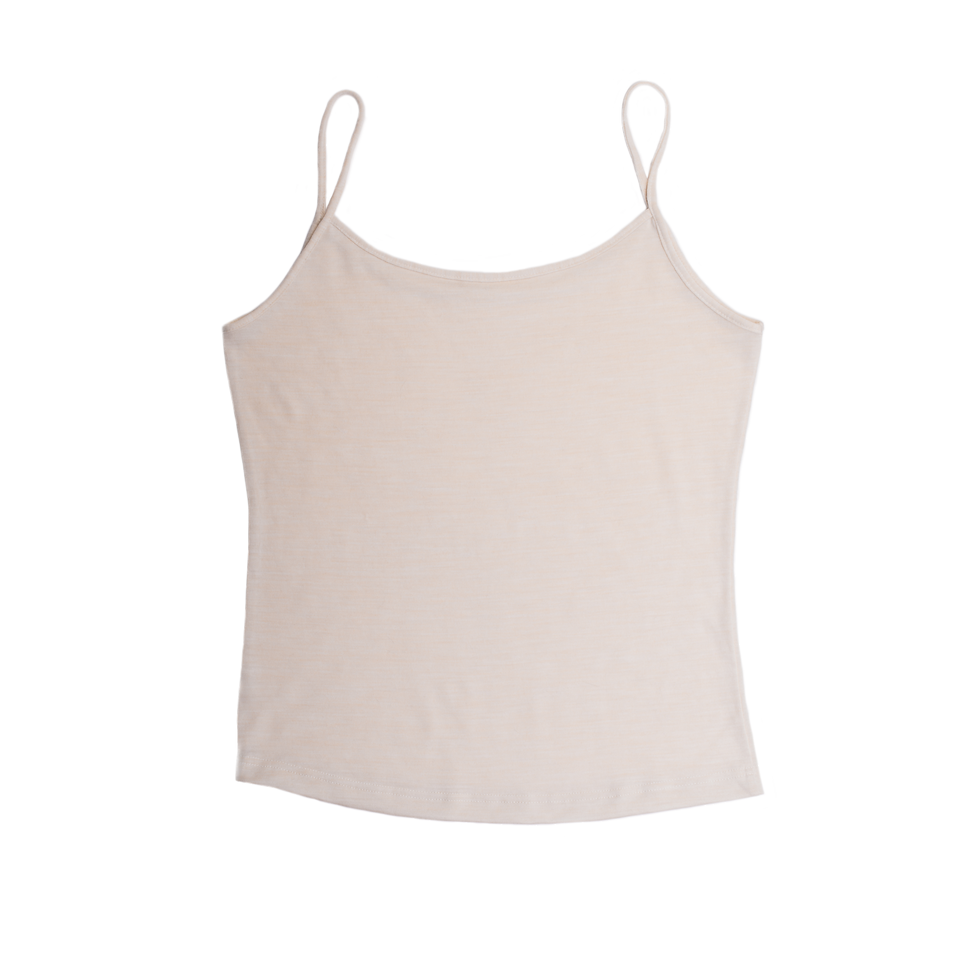 Creamy Woolen Camisole Shirt Flat Lay Back View