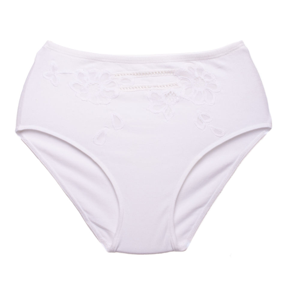 White Cotton High Waist Panty Front View