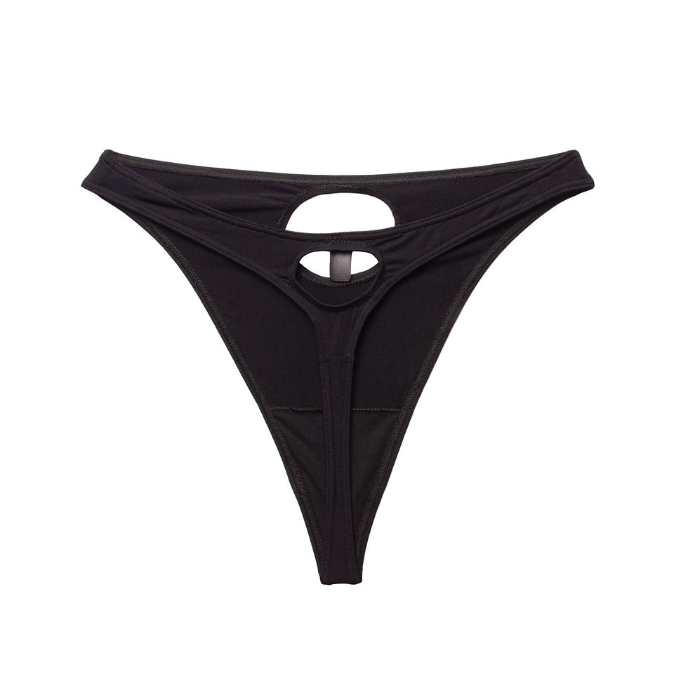 Thumbnail: BLACK PEEKABOO CUTOUT MERYL HIGHWAIST THONG
