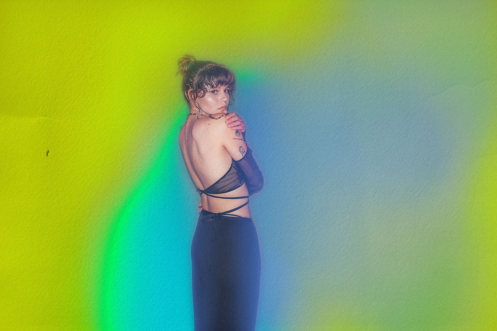 Thumbnail: MESH OFF-SHOULDER CROP TOP
