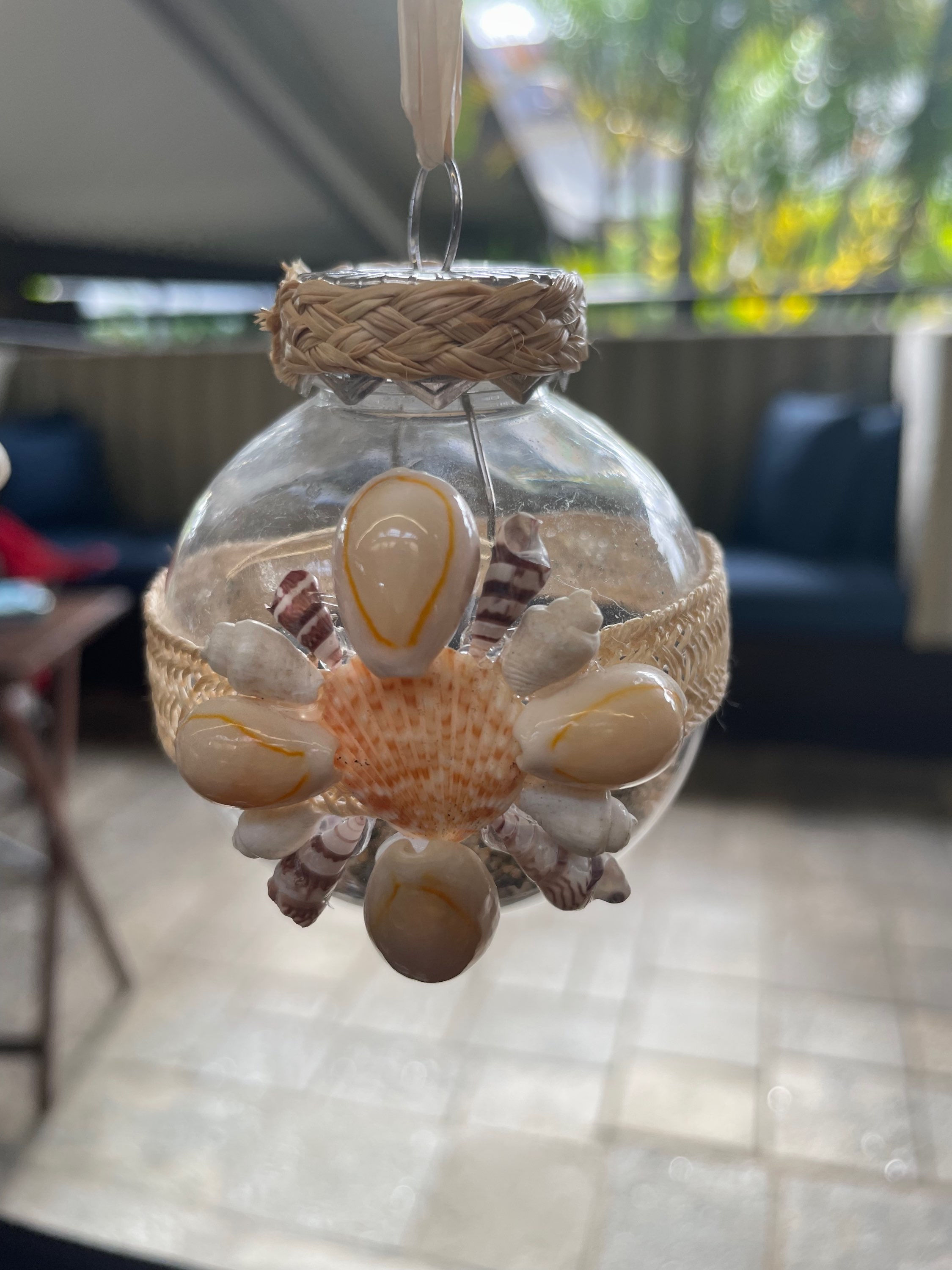 Christmas ornament with sand inside 
