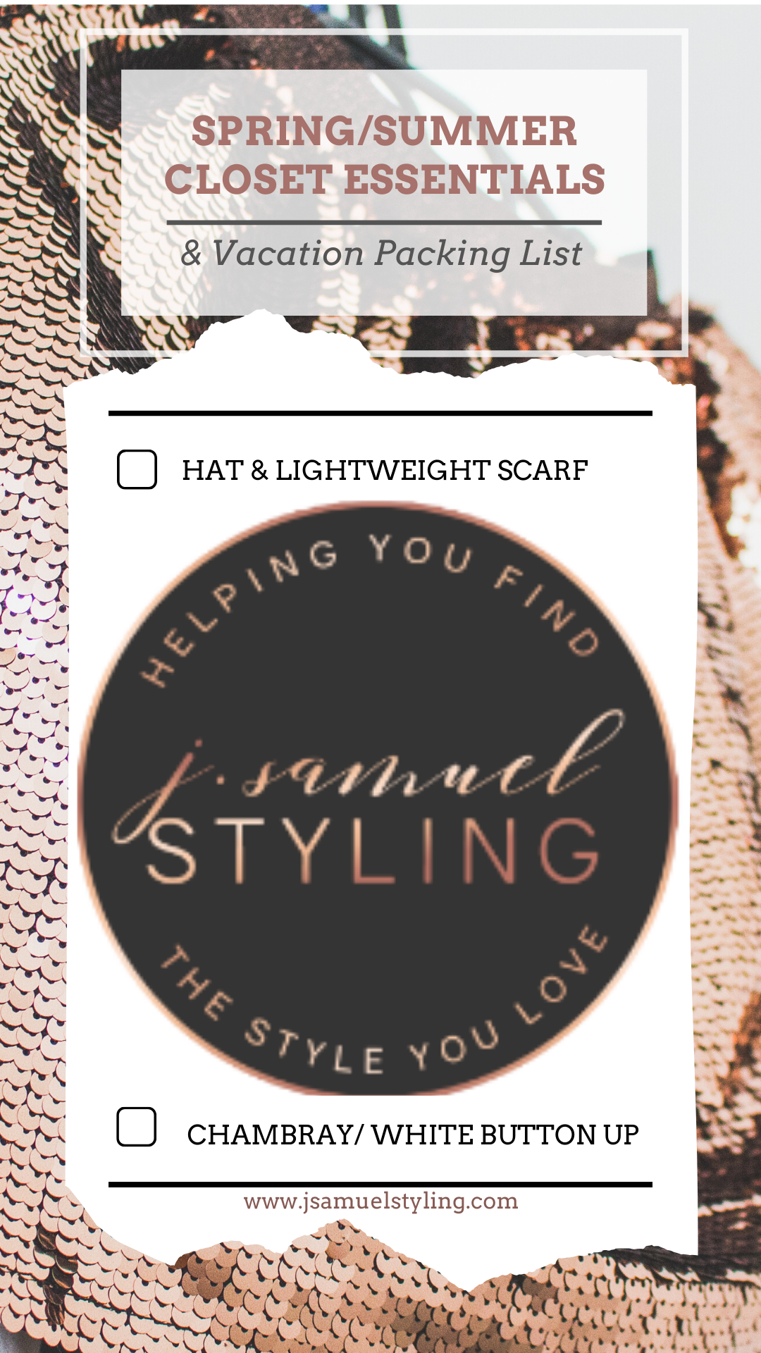 J. Samuel Styling Summer packing list covered