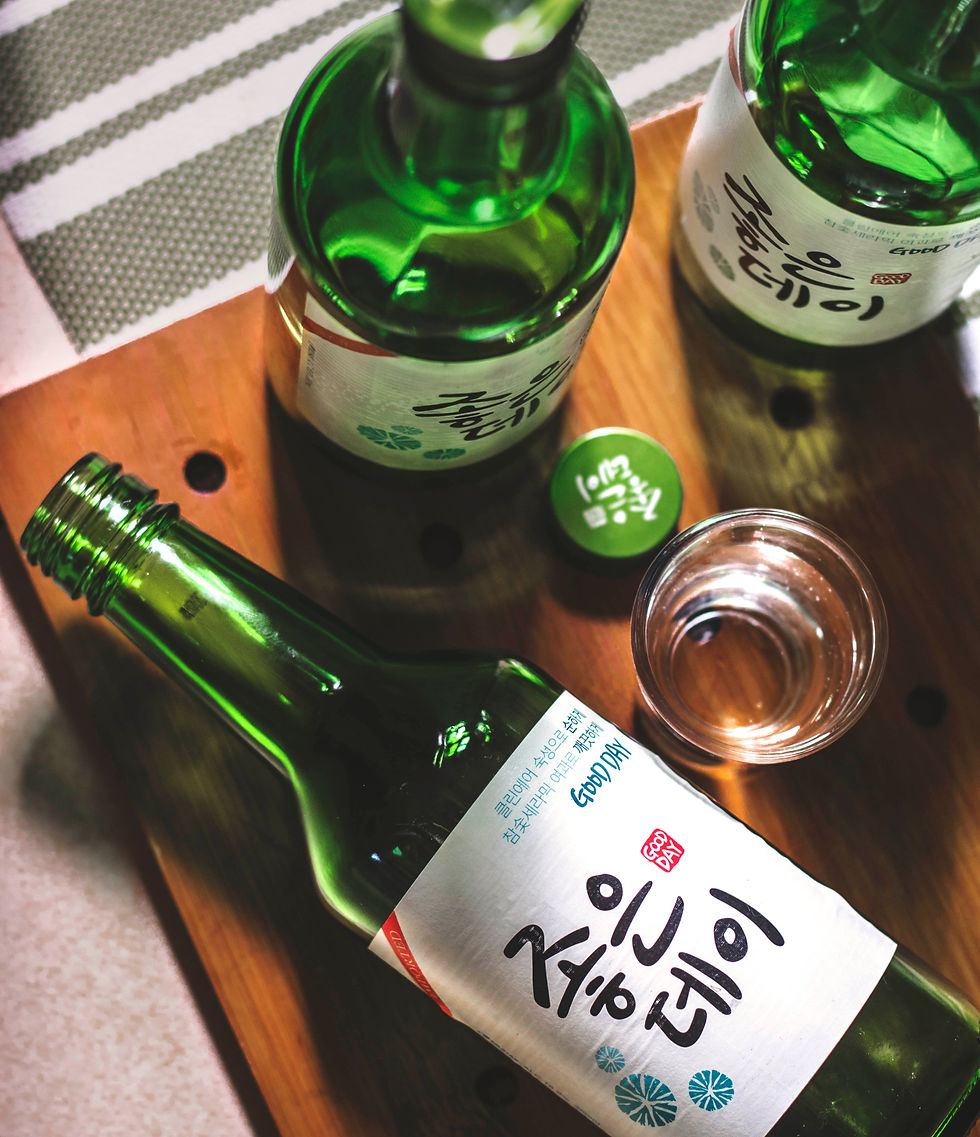 Soju on the table, decisions pending. Photo by Eiliv Aceron.