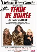 Bob ,voleur de charme bisexuel flamboyant, arrive à convaincre Monique et Antoine, couple minable, de faire équipe avec lui en cambriolant des maisons bourgeoises. Bob cherchera à séduire Antoine, sous les yeux indifférents de cette épouse salope, fascinée par l’argent du voyou. Une vie sur le fil, où tous finiront par faire le tapin.
Critiques de la presse

"Pari réussi pour Hélène Zidi : elle adapte et met en scène (...) sans jamais tomber dans la caricature.(...) Personnages comico-tragiques touchants de sincérité, situations hilarantes,
le tout mené sur un rythme d’enfer. Les fans de l’univers de Bertrand Blier
ont de quoi se régaler…"
Emmanuel Plé

« On retrouve l’ambiance du film de Bertrand Blier (...) Dialogue tantôt truculent, très drôle, très cru mais aussi très tendre. Spectacle troublant par la proximité, les acteurs sont
à la portée des spectateurs. Les sentiments s’expriment, ils sont directement palpables.
Une confrontation permanente des corps et des âmes. »
Jean Michel DHUEZ- Europe 1-Le 31 Mars 2006

« Vingt ans après la sortie du film, les mots de Bertrand Blier sont toujours aussi percutants. C’est ce qu’on vérifie tous les soirs sur la scène du Théâtre Côté Cour, où Hélène Zidi
a adapté et mis en scène Tenue de soirée (…) La pièce ne laisse pas indifférent (…)
Dans cette petite salle intimiste du Théâtre Côté Cour, les répliques nous arrivent en pleine face. Hélène Zidi est restée fidèle à la violence verbale et sexuelle de l’original.
Il faut saluer la performance des trois comédiens (…).
Valérie Beck, Le Journal Du Dimanche , Le 16 Avril 2006
"Un spectacle qui vous fait simultanément pleurer, rire et bander est une rareté unique. C’est ce qui se produit avec « TENUE DE SOIREE » - dans la mise en scène d’Hélène ZIDI (...) Entre Monique, Antoine et Bob, tous les couplages et accouplements sont possibles – jamais gratuits, souvent sincères, mais toujours, pour chacun dans une solitude intérieure inaccessible à l’autre. Le déshabillage de ces solitudes ne laisse plus à Eros qu’un voile de mélancolie cramé par l’humour.
Jean-Marc STRICKER-Radio France- Le 22 Avril 2006