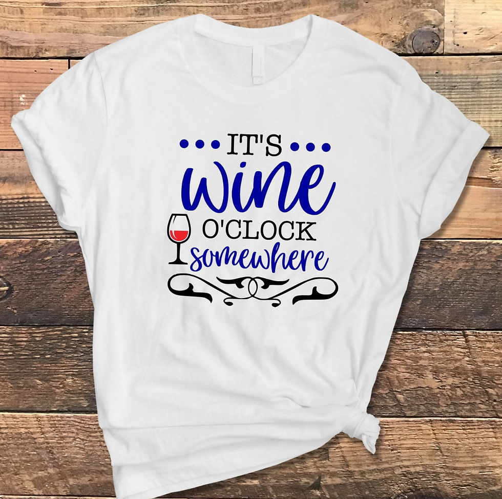 Thumbnail: T-shirt - It's Wine O'Clock Somehwere