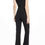 Thumbnail: Tie Front Jumpsuit - Black