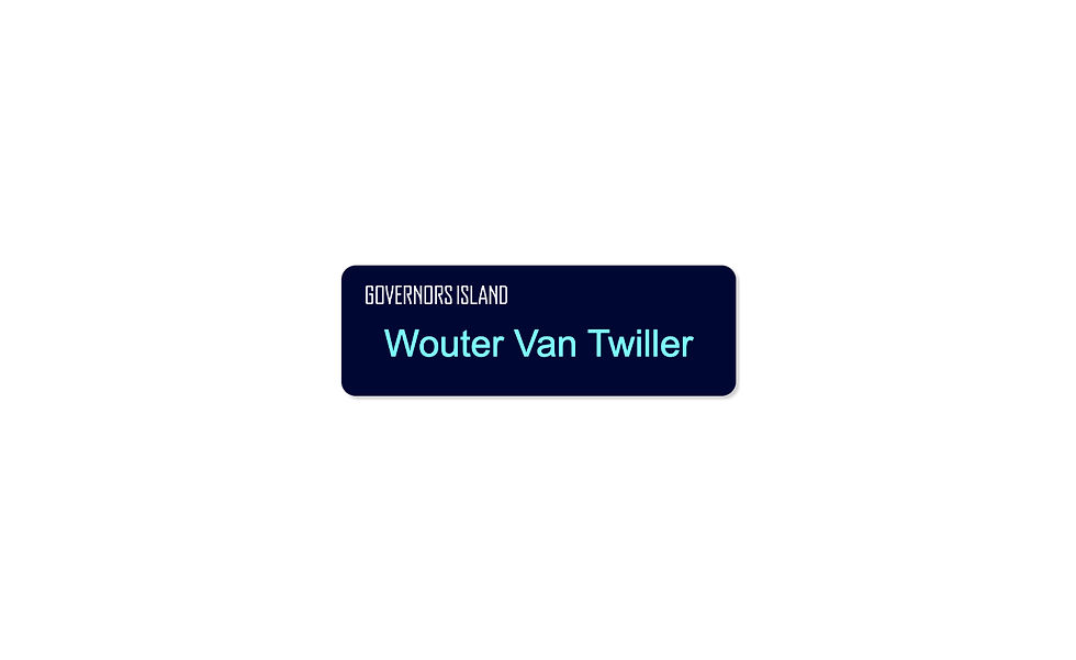 Thumbnail: 1" Laser Engraved Name Badge - Navy