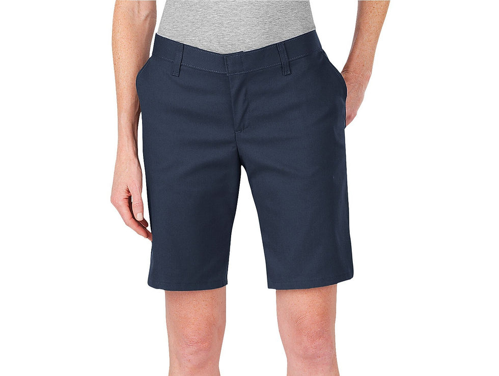 Thumbnail: Active Waist Flat Front Shorts - Dark Navy