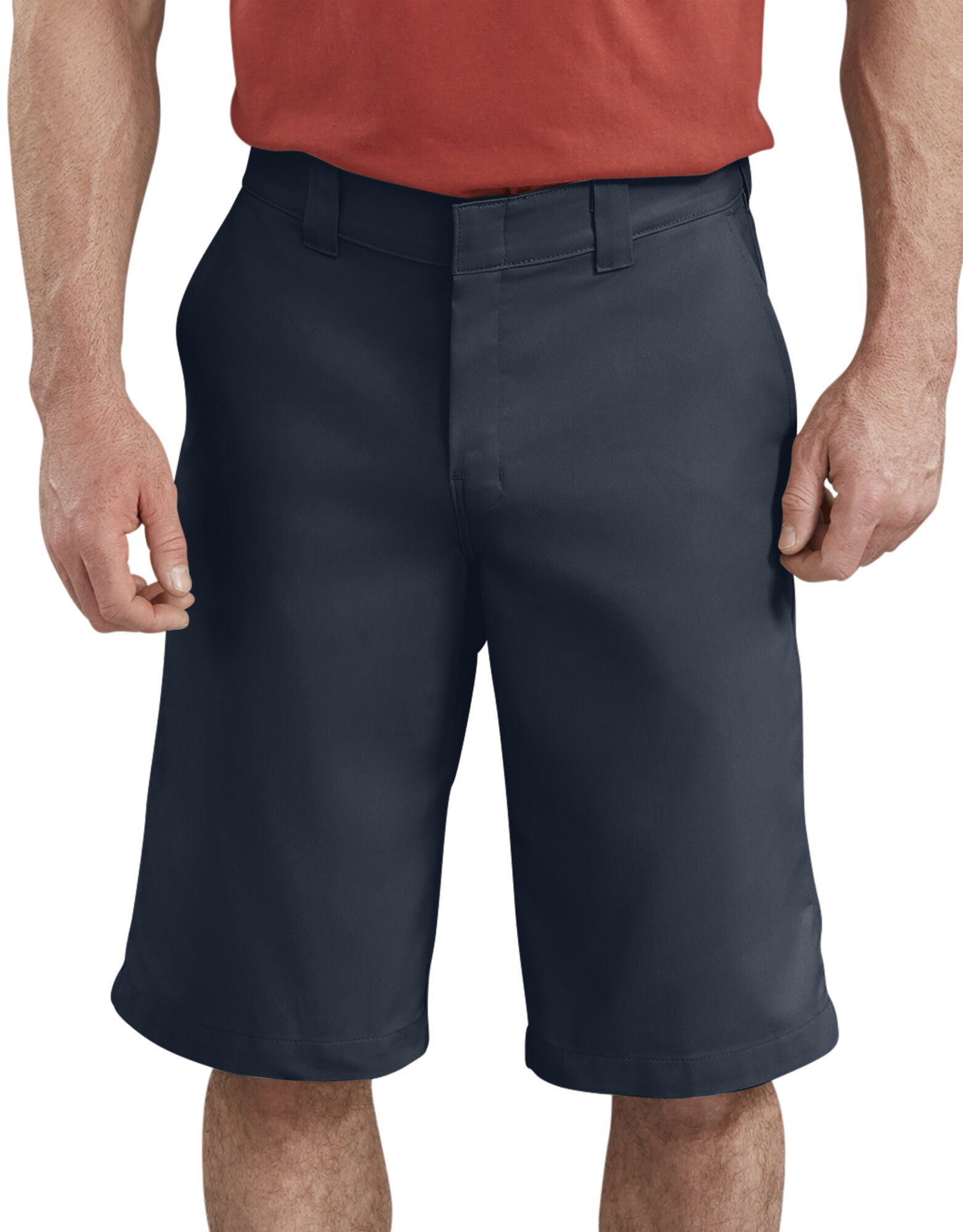 Active Waist Flat Front Shorts - Dark Navy