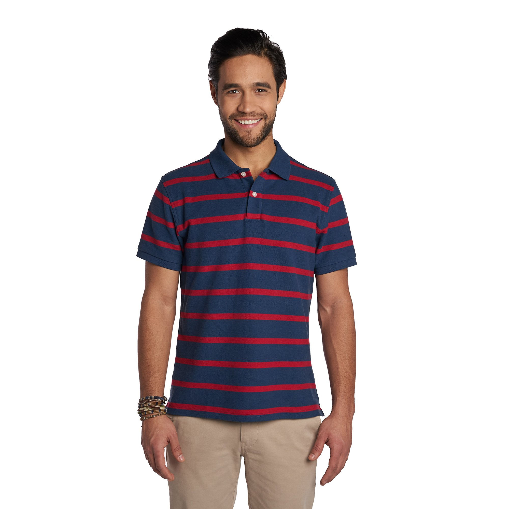 Gents James Polo - Red/Navy