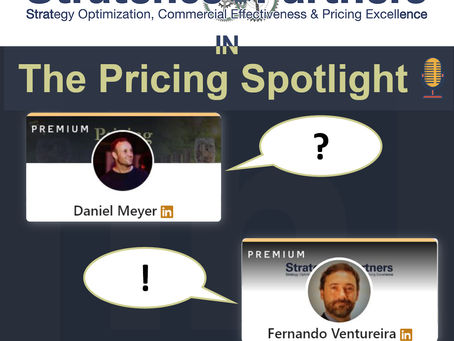 Next week, Fernando Ventureira from Stratence Partners will be featured in The Pricing Spotlight with Daniel Meyer. 