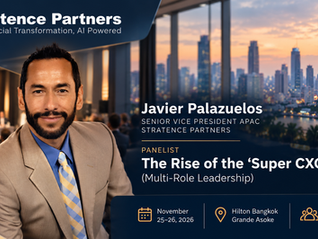 Javier Palazuelos, Senior Vice President APAC at Stratence Partners, participating in NextGen CXO Week 2026 in Bangkok, where he will join a panel on the rise of the “Super CXO” and multi-role leadership.