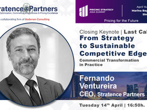 Fernando Ventureira, CEO of Stratence Partners, will deliver the closing keynote at the Pricing Strategy Asia Summit in Singapore