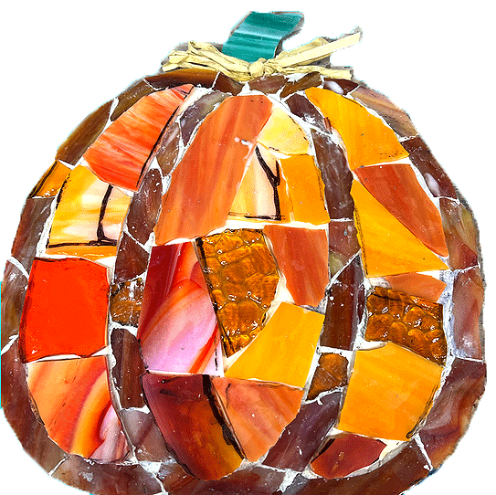 Stained Glass Mosaic Pumpkin