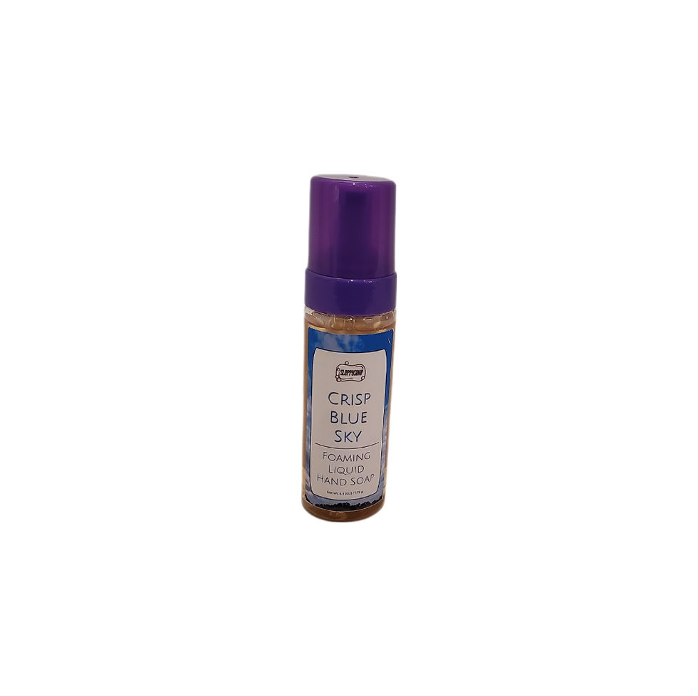 Crisp sky foaming liquid soap in bottle.