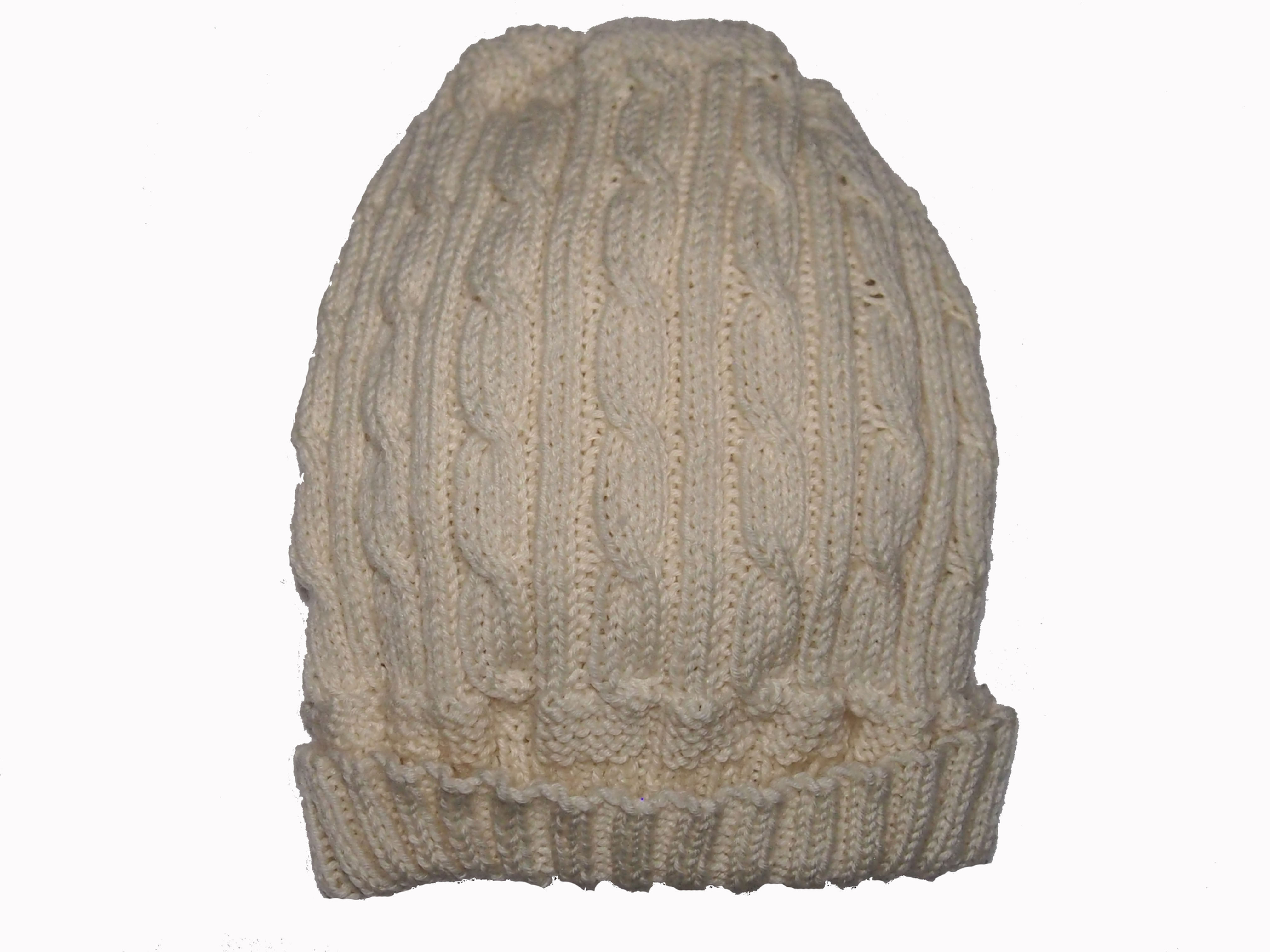 Cream Slouch Beanie