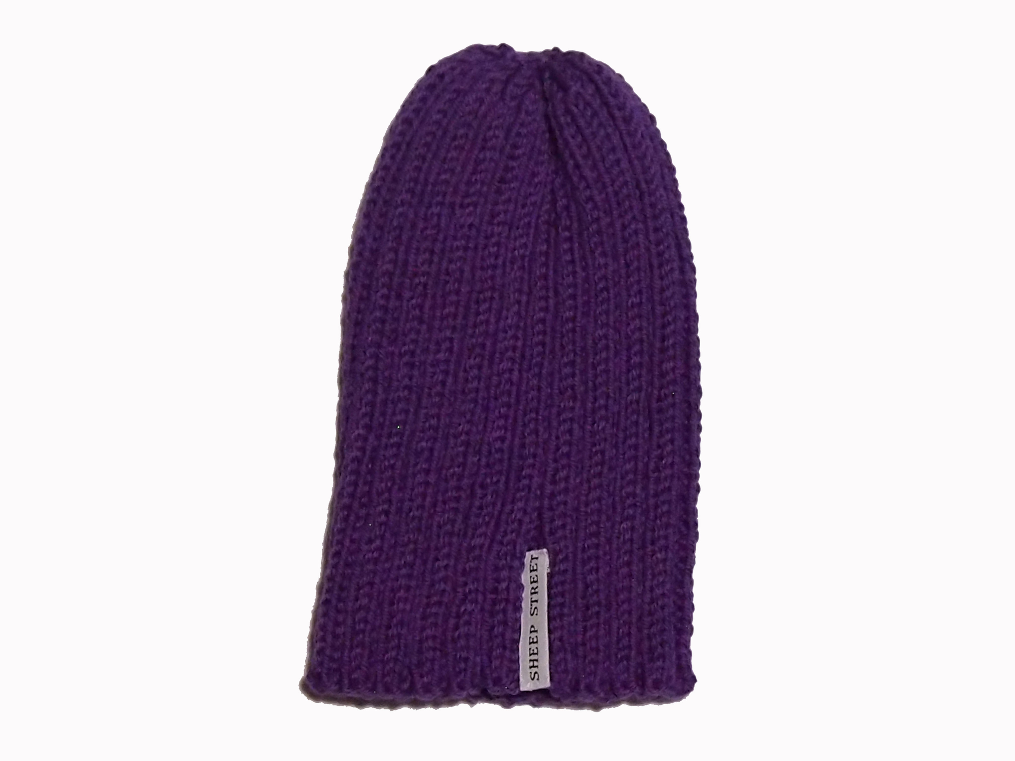 Purple Ribbed Beanie