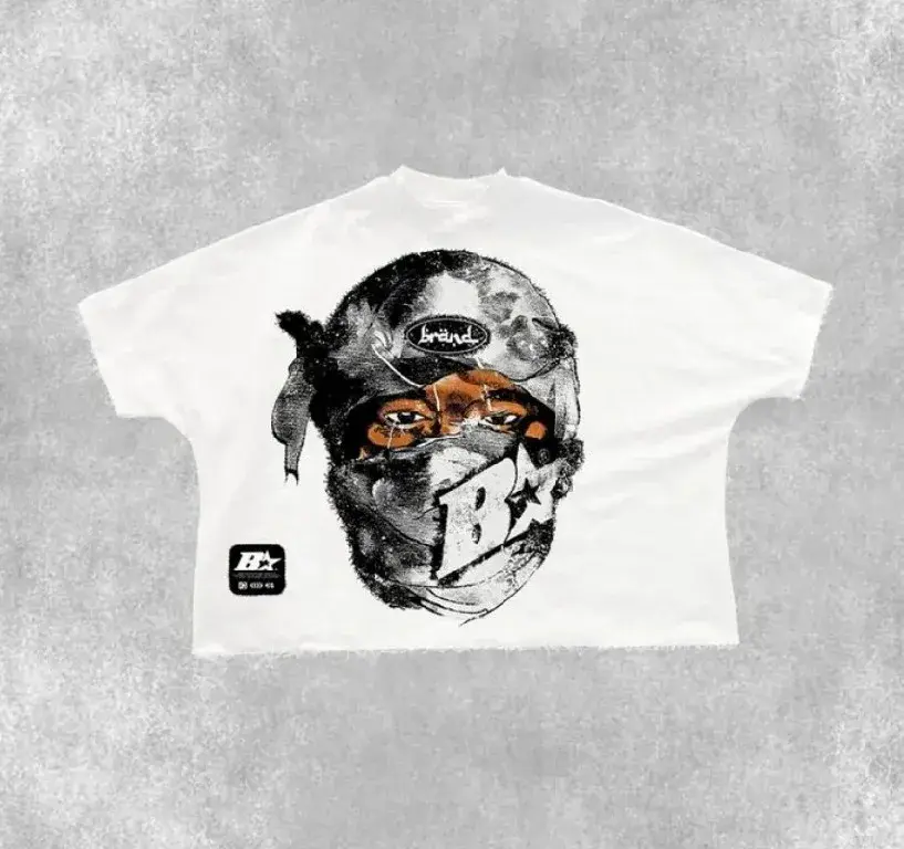 Thumbnail: Streetwear Y2K Top Gothic Graphic Print Oversized Round Neck Cotton Short Sleeve
