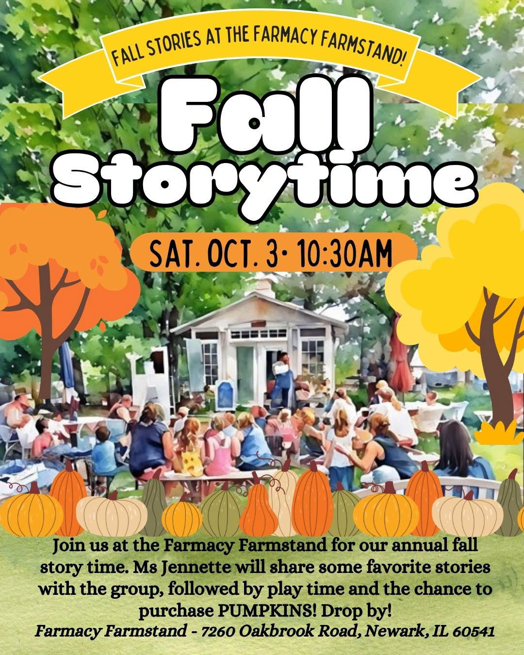Fall Storytime with the Yorkville Library Saturday, Oct. 3rd at 10:30am
