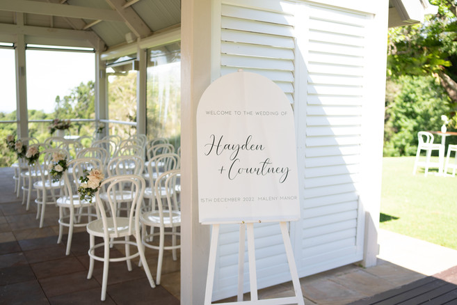 Ceremony welcome sign