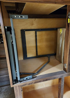 Work in Progress photo of custom made kitchen units made from walnut wood
