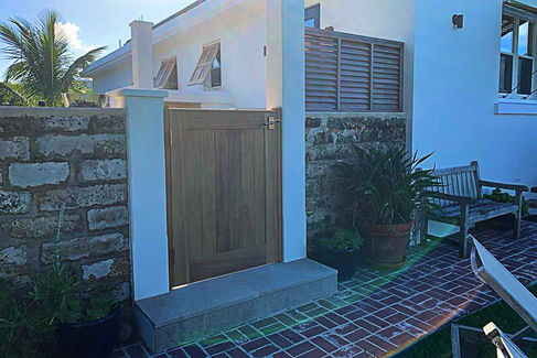 Photo of custom-made Teak wood exterior/garden doors.