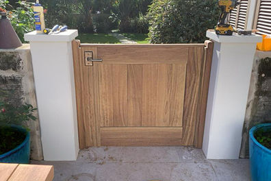 Photo of custom-made Teak wood exterior/garden doors.