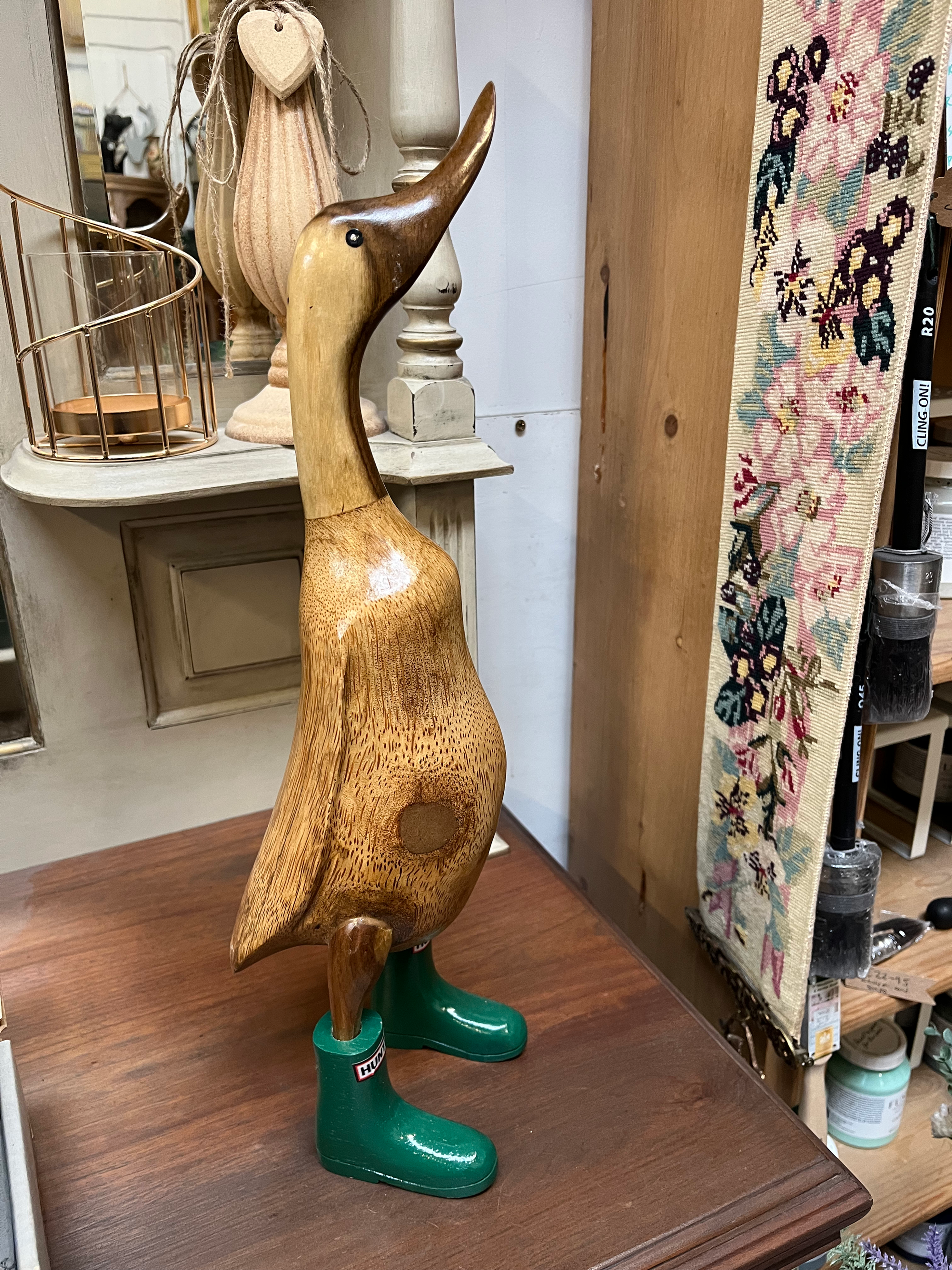 WOODEN BAMBOO DUCK IN HUNTER WELLIES