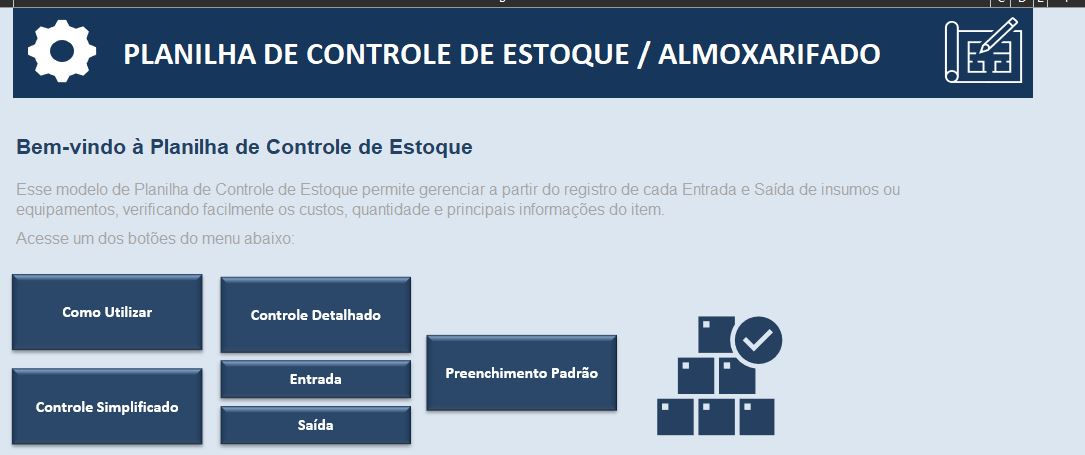 Planilha de Controle de Estoques / Almoxarifado