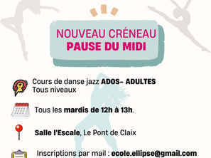 Nouveau cours de danse : pause du midi