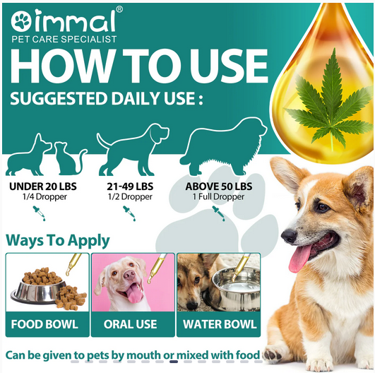 Thumbnail: Oimmal Organic Hemp Oil for Cats & Dogs 60ml drops 2 for £22 Bundle