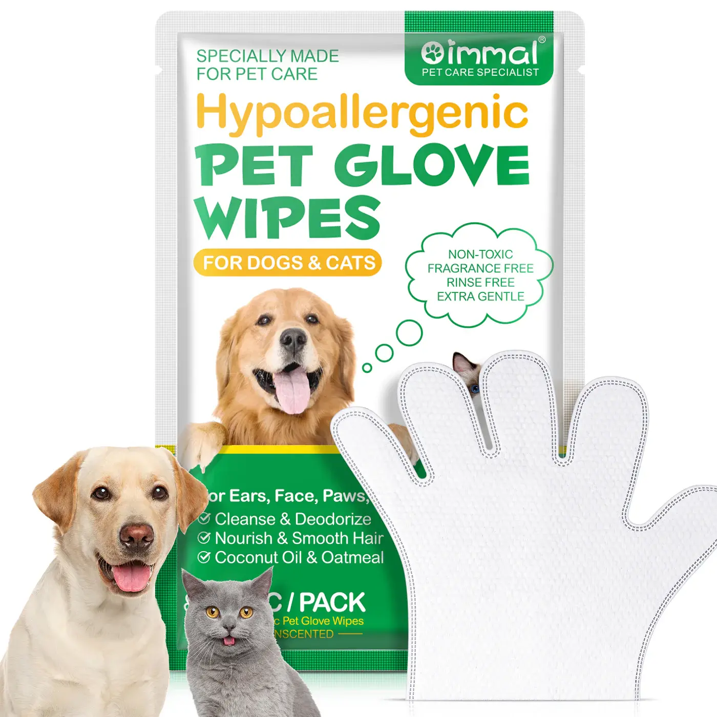 Pet Glove Wipes Hypoallergenic 1 piece / glove