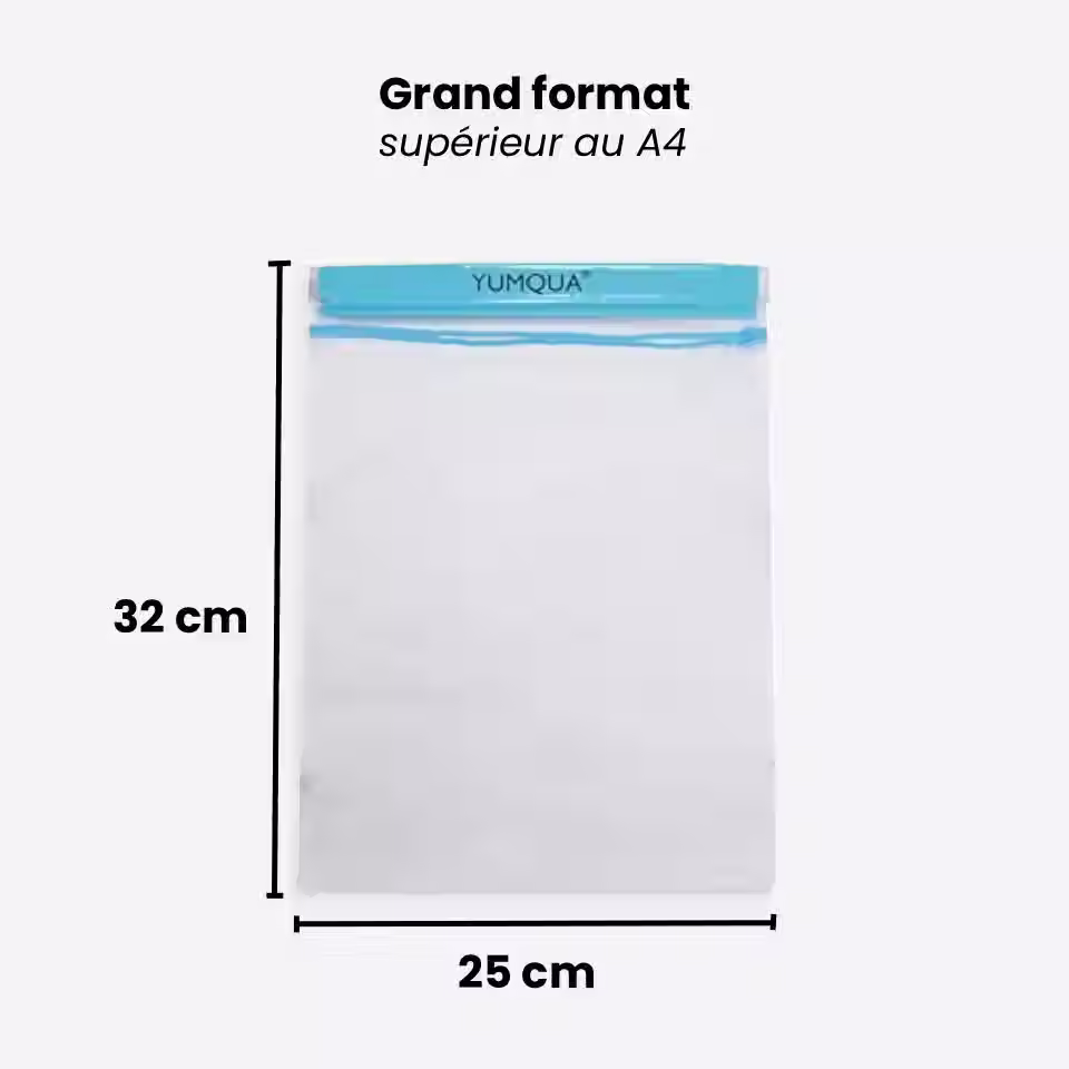 Miniature : Pochette étanche A4 vide avec dimensions