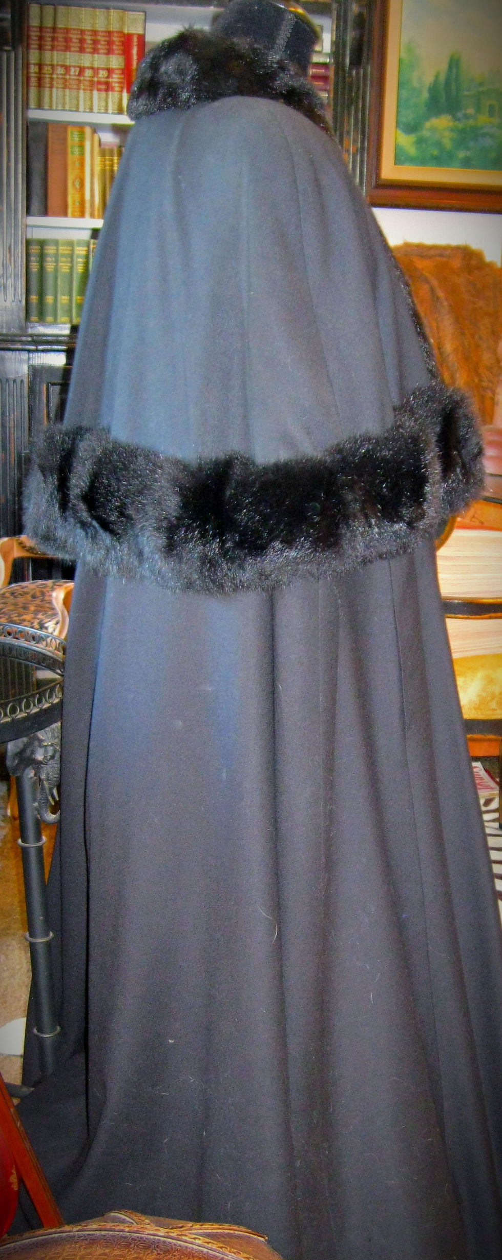 Thumbnail: Fur Trimmed Wool Opera Cape
