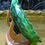 Thumbnail: Fenton Carnival Green Stipple Coin Dot Scalloped Edge Candy Bowl