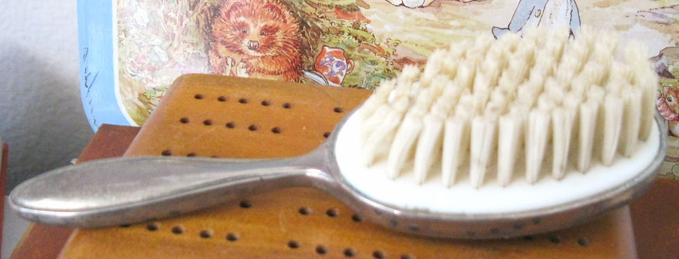 Thumbnail: vintage sterling silver baby brush bristle view