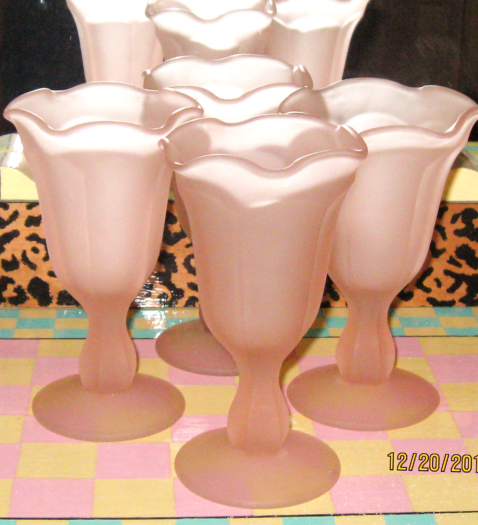 Vintage Pink Frosted Ice Cream Cups