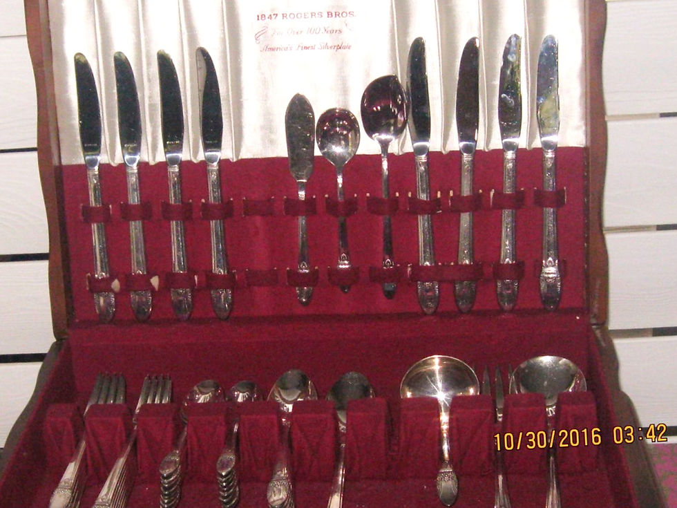 Thumbnail: First Love Triple Plate Silver 112 Piece Silverware  & Hostess Set.